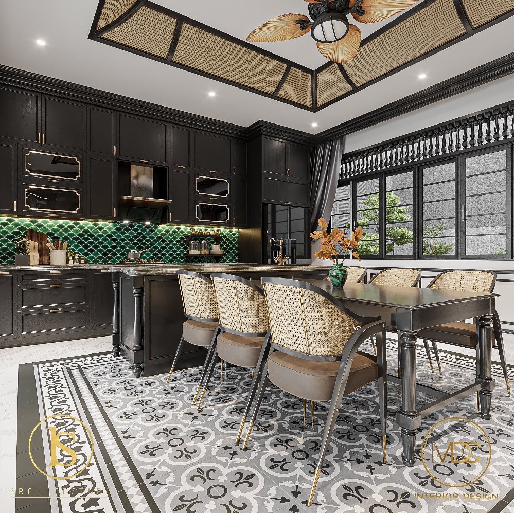 Thiết kế không gian bếp mang đậm phong cách Indochine